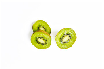 kiwi fruit isolated on white background, Sliced kiwi fruit half isolated