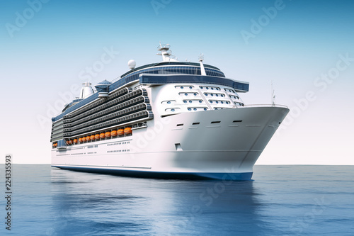 Fotografía 3d render of cruise ship on perfect blue sea