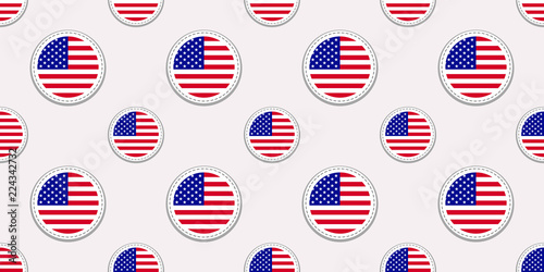 Download USA round flag seamless pattern. American background ...