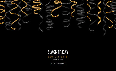 Wall Mural - Black Friday with gold serpentine