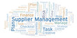 Supplier Management word cloud, made with text only.