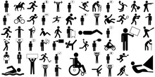 Large Set Of Different Stick Figure Icons
