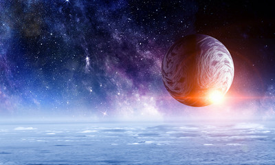 pluto planet. mixed media