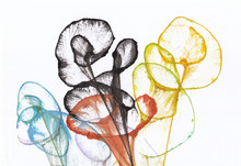 Art Abstract Flowers .Hand Watercolor Painting On Paper.