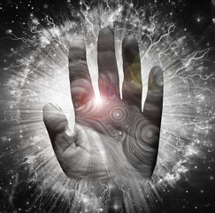 Wall Mural - hand of light