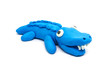 play doh crocodile on white background