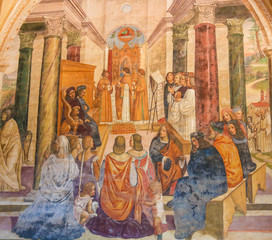 Wall Mural - Fresco in Monte Oliveto Maggiore - Scene in the Life of St Benedict