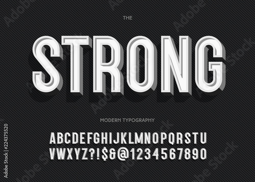 Vector Strong Font Modern Typography Sans Serif Style For Book