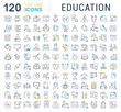 Set Vector Line Icons of Education.