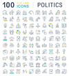 Set Vector Line Icons of Politics.