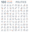 Set Vector Line Icons of Politics.