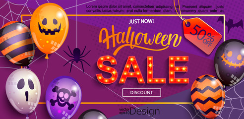 Wall Mural - Sale Banner for Halloween.