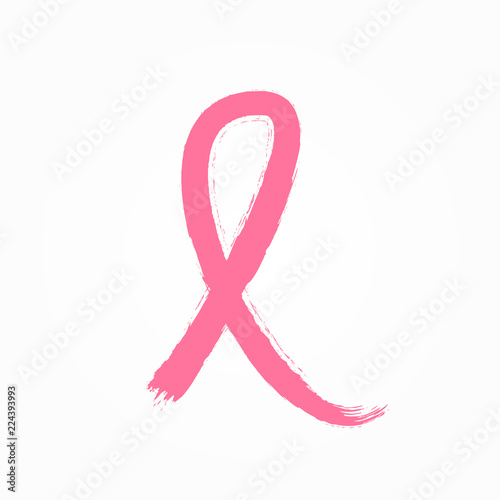 Fotografía Pink ribbon painted with watercolour brush