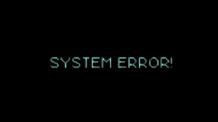 Computer Error Text Message Bad Glitch Effect/
Animation of a communication computer error message with digital text blinking and dirty glitch and twitch effect