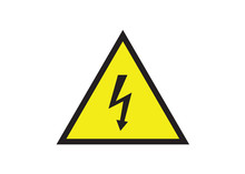 High Voltage Danger Sign Yellow Black Symbol Lightning