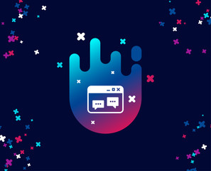 Poster - Browser Window simple icon. Chat speech bubbles sign. Internet page symbol. Cool banner with icon. Abstract shape with gradient. Vector