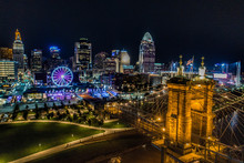 Cincinnati Skyline At Night