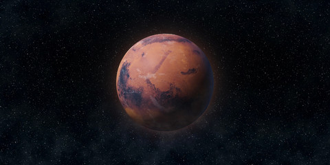 Wall Mural - Red planet Mars. Astronomy and science concept. Elements of this image furnished by NASA