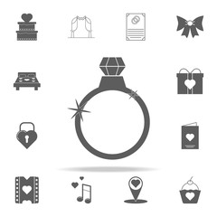 Poster - diamond ring icon. romance icons universal set for web and mobile