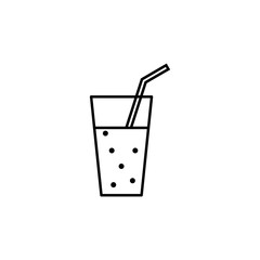 Poster - carbonated juice in glass icon. Element of fast food for mobile concept and web apps icon. Thin line icon for website design and development, app development