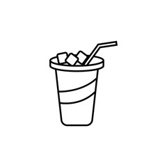 Aufkleber - iced juice in glass icon. Element of fast food for mobile concept and web apps icon. Thin line icon for website design and development, app development