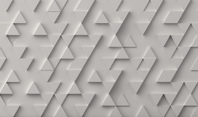 Fototapete - White triangle pattern backdrop background. 3D rendering.