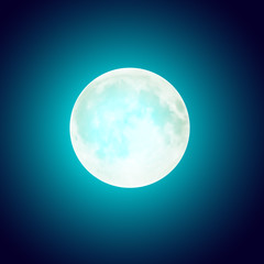 full moon over blue night sky background