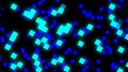 Poster - 3d background with abstract surface with squares in space, 3d render illustration for business science or technology