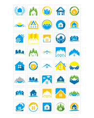 Canvas Print - house home icon image vector icon logo symbol set