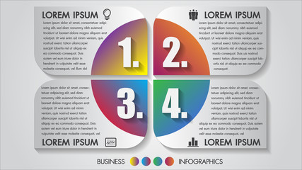 Wall Mural - business infographics vector illustration 4 options design concept multicolor with icon. template fo