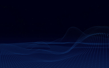 Wall Mural - Big data network visualization concept. Digital music industry, abstract science vector background. Virtual flow big binary data visualization illustration