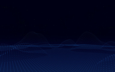 Wall Mural - big data network visualization concept. digital music industry, abstract science vector background. 