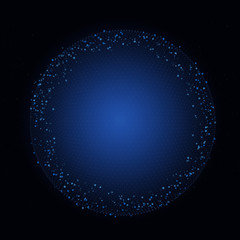 Wall Mural - big data network visualization concept. digital music industry, abstract science vector background. 