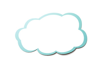 Wall Mural - speech bubble as a cloud with blue border isolated on white background. copy space