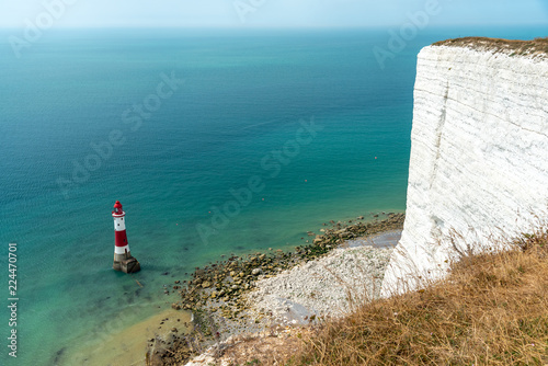 Fotografie, Obraz The lighthouse at Beachy Head, the highest cliff in Great Britain