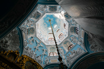 Wall Mural - interior view of Church of Sign of Blessed Virgin in Dubrovitsy Znamenskaya church,podolsk Moscow region, Russia