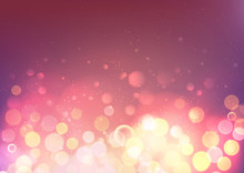 Blurred Bokeh Glow Background, Holiday, Christmas, Shine, Light, Vector Illustration