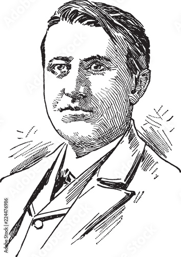 Fotografie, Obraz Thomas Alva Edison, vintage illustration