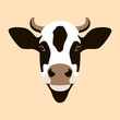 cow  face vector illustration flat style front 