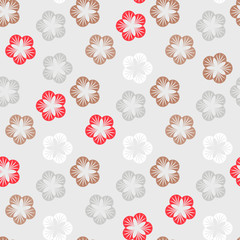 Wall Mural - retro style textile floral seamless pattern in silver red shades