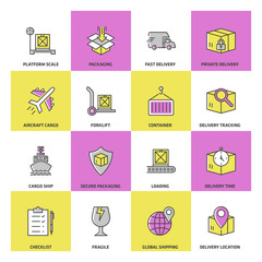 Poster - Delivery And Logistics Colored Icon Set