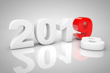 Aufkleber - New Year 2019 3d Sign. 3d Rendering