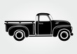 Vintage pickup, truck. Vector illustration.  Retro transport vehicle