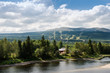 © LIGHTFIELD STUDIOS - Aerial view of river and mountains, Trysil, Norway's largest ski resort