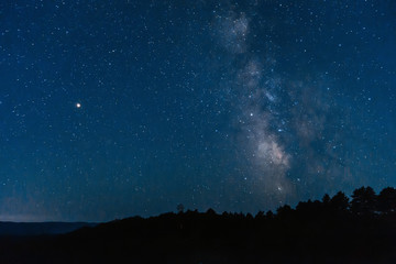 starry sky of the northern hemisphere with mars