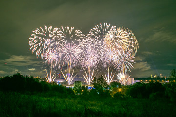 Fireworks on the rowing channel in Krylatskoye