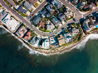 Wall Mural - Streets and houses of San Diego Pacific beach aerial