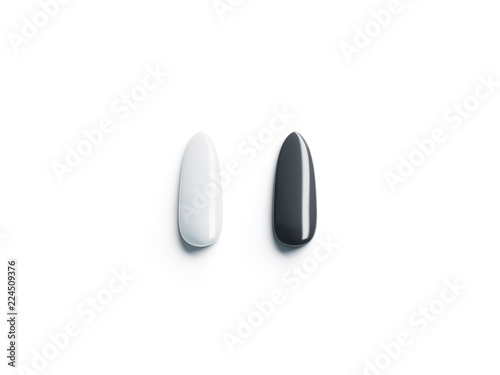 Download Blank Black And White Fake Nails Mockup Top View 3d Rendering Empty Unnaturally Manicure Mock Up Isolated Clean Artificial Fingernails Template False Manicured Acrylic Gel Lacquer For Branding Stock Photo Adobe