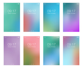Poster - Abstract bright blur backgrounds for smartphone screen mobile wallpaper set