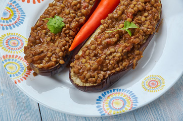 Canvas Print - Moroccan Lentil Stuffed Eggplant